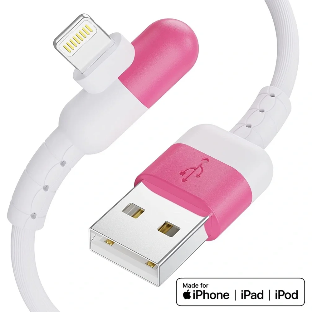 iPhone Lightning Cable 90 Degree Charging Cord Apple MFi Certified 4-Pack 6ft